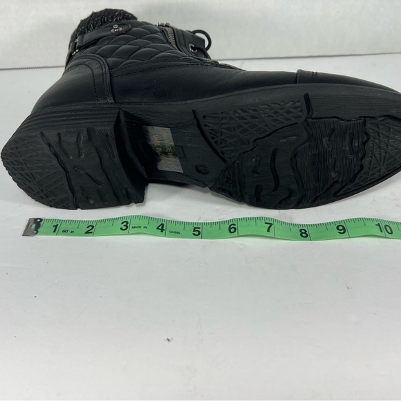 STQ ECO Friendly Black Round Toe Ankle Motorcycle Boots Womens size 11 - Picture 14 of 14